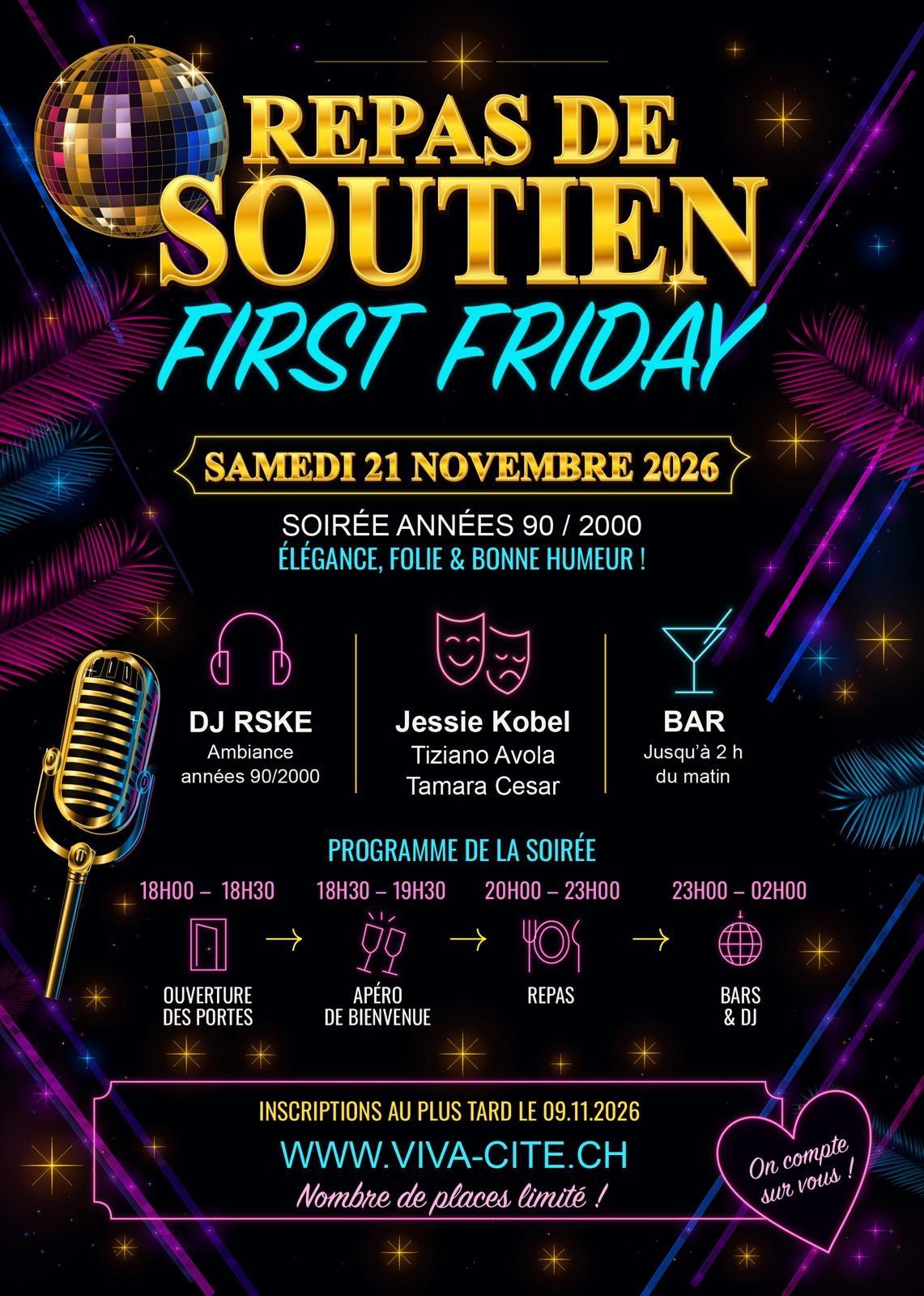 Affiche du repas de soutien Viva-Cité du 21 novembre 2026